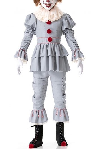 halloween new cosplay scary clown costume for men(with collar & a pair of gloves & boot cover)