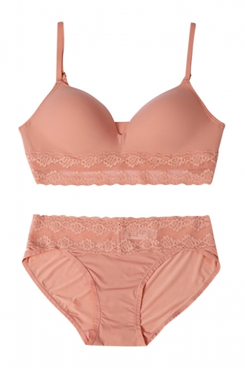 new lace decor glossy thin sexy and comfortable micro-poly bra set