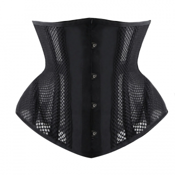xxs-2xl new plus-size mesh four button breathable eyelets lace-up corset