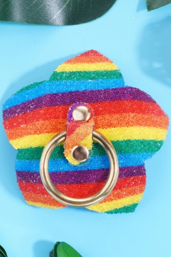 One pc new metal sexy accessories bead flower shape rainbow leather nipple pad  (length:7cm)