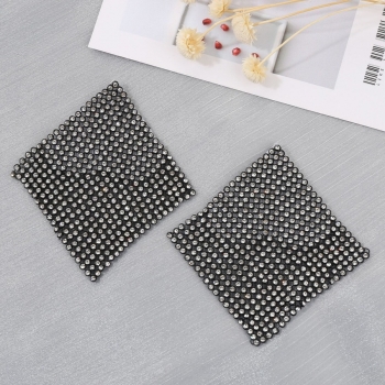 One pair new metal square rhinestone nipple pad(length:6.5cm)