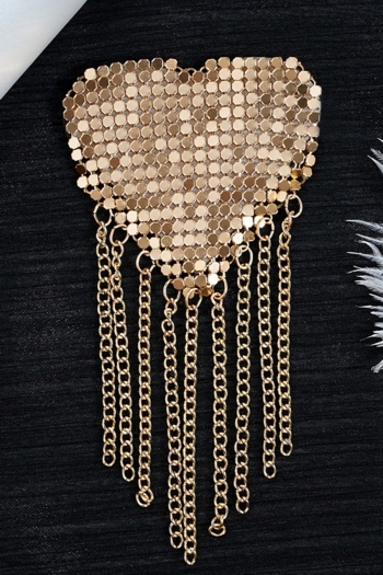 One pair new 2 colors metal tassel sequins heart shape nipple pad(length:6.5cm)