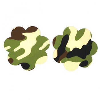 fifty pairs new satin disposable camo flower shape nipple pad(length:7.5cm)