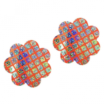 Fifty pairs new vacation beach flower shape plaid sequins nipple pad(size:7.5cm)