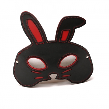 new halloween leather rivet decor masquerade rabbit shape eye mask
