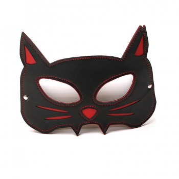 new halloween leather rivet decor masquerade cat shape eye mask