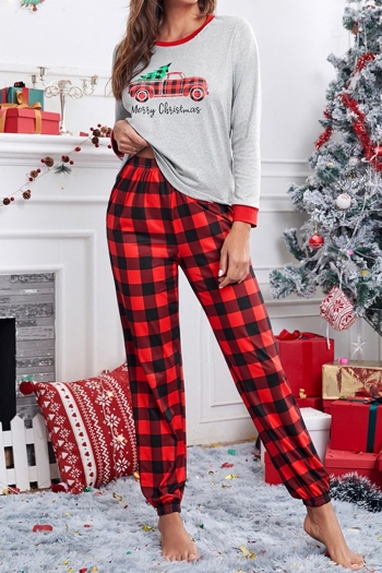 autumn new stylish christmas lattice pants sets loungewear