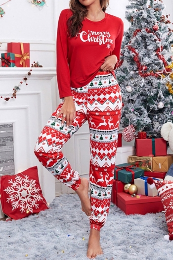 autumn new christmas stylish elk letter batch printing pants sets loungewear