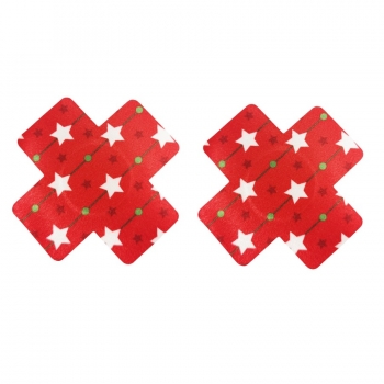 fifty pairs new christmas disposable breathable self-adhesive pentagram pattern cross nipple pad(size:6.3cm)