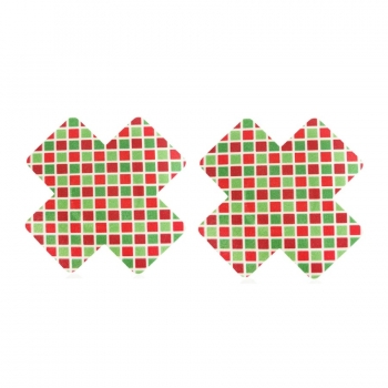 fifty pairs new christmas disposable breathable self-adhesive square pattern cross nipple pad(size:6.3cm)