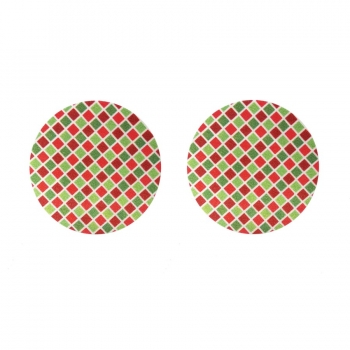 fifty pairs new christmas disposable breathable self-adhesive square pattern round nipple pad(size:6.3cm)