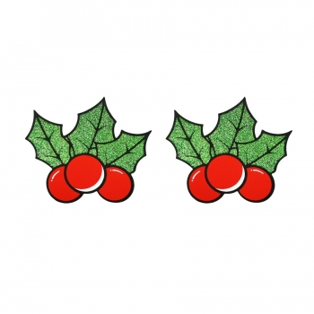 fifty pairs christmas holly leaf garland disposable nipple pad(size:3.35*2.95cm)