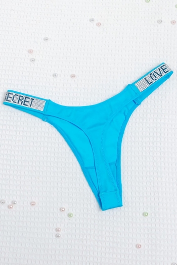six colors letter rhinestone stretch low-rise sexy thong(size run small)