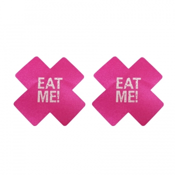 fifty pairs satin eat me letter printing nipple pad(size:8cm)