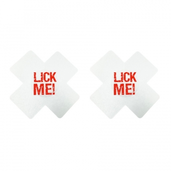 fifty pairs satin lick me letter printing nipple pad(size:8cm)