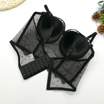 Slight stretch mesh lace trim bra(with underwire,75b 80b 85c 90c available for a\b\c cup)