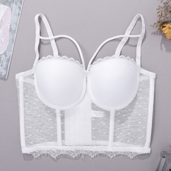 Slight stretch mesh lace trim bra(with underwire,75b 80b 85c 90c available for a\b\c cup)