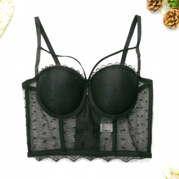 Slight stretch mesh lace trim bra(with underwire,75b 80b 85c 90c available for a\b\c cup)