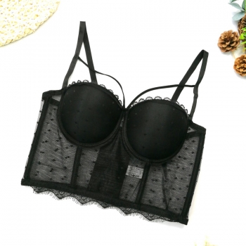 Slight stretch mesh lace trim bra(with underwire,75b 80b 85c 90c available for a\b\c cup)