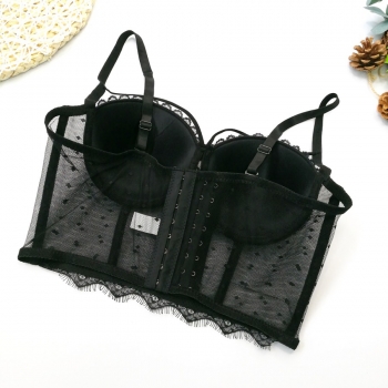 Slight stretch mesh lace trim bra(with underwire,75b 80b 85c 90c available for a\b\c cup)