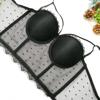 Slight stretch mesh lace trim bra(with underwire,75b 80b 85c 90c available for a\b\c cup)