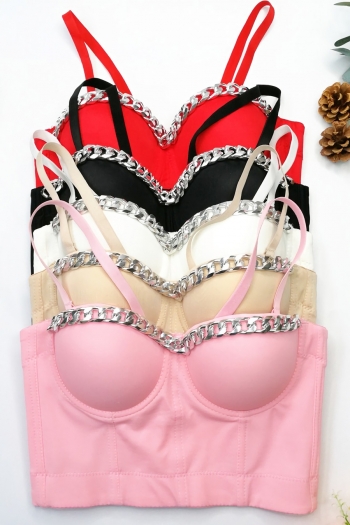 slight stretch chain boned bra vest(with underwire,75b 80b 85c 90c available for a\b\c cup)