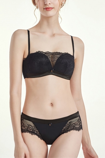 slight stretch lace dainty bow bra set(no underwire,70a 75a 80a available for a\b\c cup)