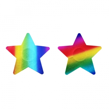 fifty pairs pentagram shape holographic rainbow nipple pad(size:8.2cm)