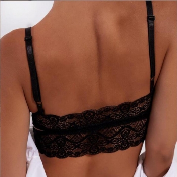 Sexy lace solid hollow padded backless bralette(without underwire)