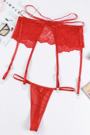 Lace hollow garter & g-string two piece set(without stockings)
