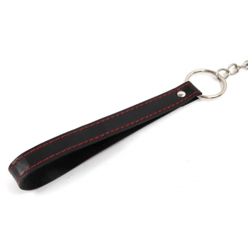 black leather red line neck ring hook training metal traction chain(length:85cm)