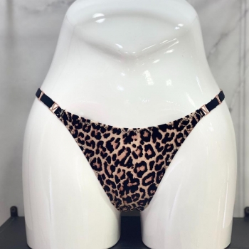 six pc sexy stretch leopard printing metal buckle panties