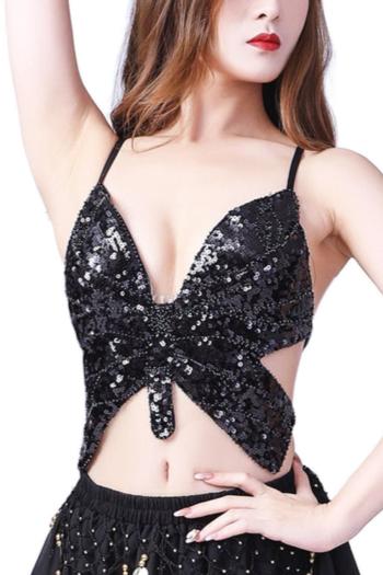 sexy sequins butterfly lace-up non-removable padded performance costume