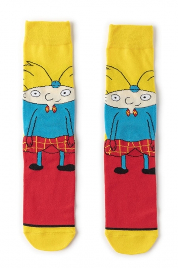 one pair funny new slight stretch cotton cartoon pattern socks#3