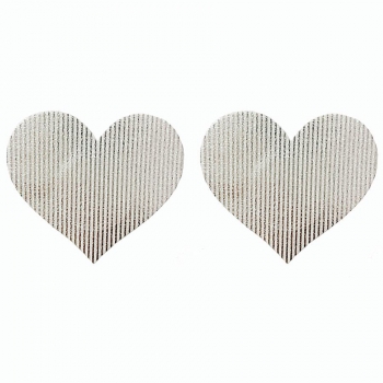 fifty pairs set glitter silver fine lines heart shape nipple pad(length:7.7cm)