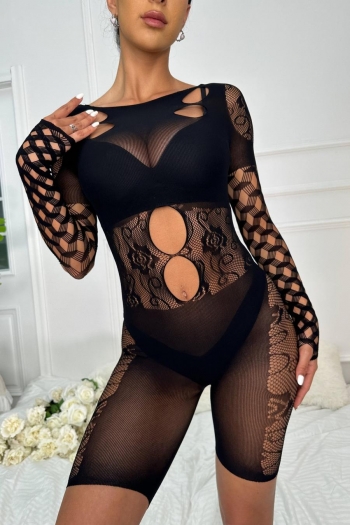 Sexy high stretch mesh jacquard hollow teddy collection(no underwear)