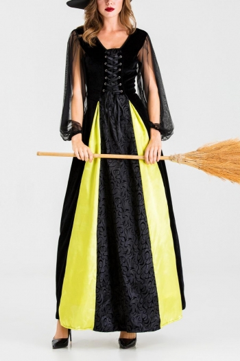 halloween plus-size mesh cosplay vampire queen costume(with hat & no broom)