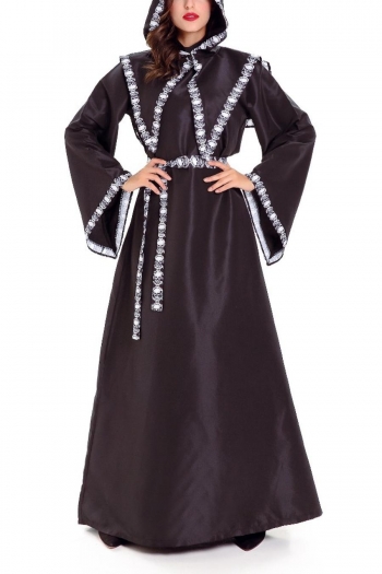 halloween cosplay couple wizard skull robe costume(with cape hat & belt)