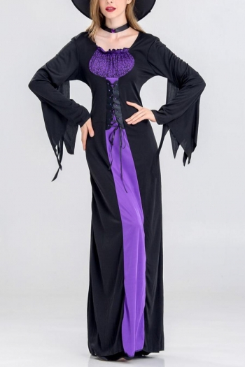 halloween cosplay witch long dress costume(with hat & neck lace)