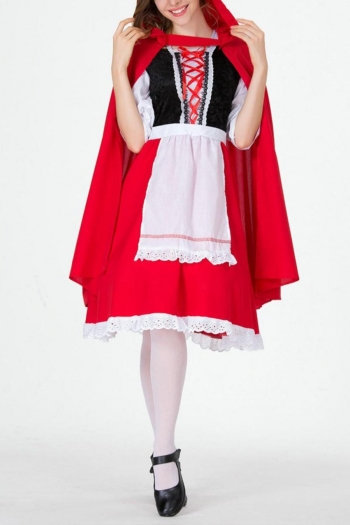 halloween lace cloak cosplay cute maid little red riding hood costume(no tights)