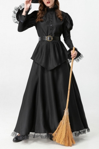 halloween plus-size lace cosplay witch costume(with hat & belt,no broom)