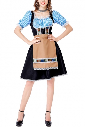 halloween lace trim cosplay beer estate maid costume(with apron & hat)