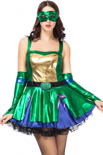 halloween pu cosplay turtle costume(with  blindfold & gloves,no tights)
