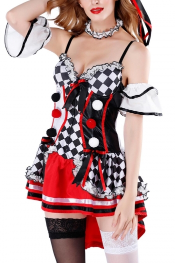 halloween hat hand ring neck ring cosplay queen clown costume(no stockings)