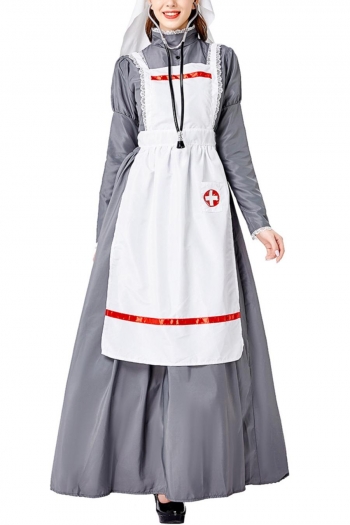 halloween plus-size cosplay nurse costume(with headscarf & apron,no stethoscope)