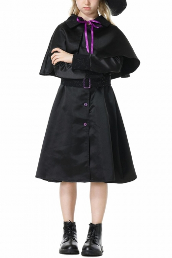 halloween for kid cosplay witch costume(with hat & belt & cloak,no broom)