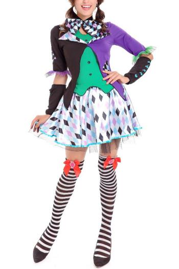 halloween cosplay magician costume(with hat & gloves & neck lace,no sock)