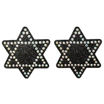 fifty pairs set glitter rhinestone stars shape nipple pad(length:8.1cm)
