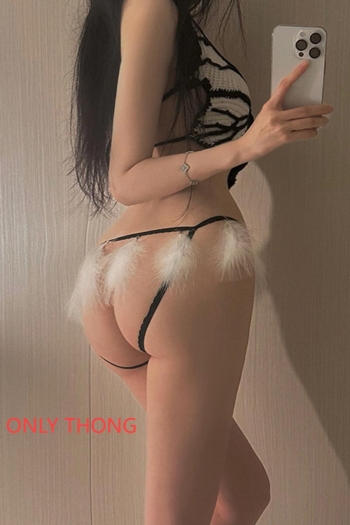 sexy stretch feather tassel seduction thong