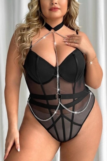 sexy plus size halter-neck with underwire teddy collections